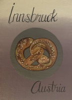 "Innsbruck, Austria," 4"x6" acrylic on canvas panel.